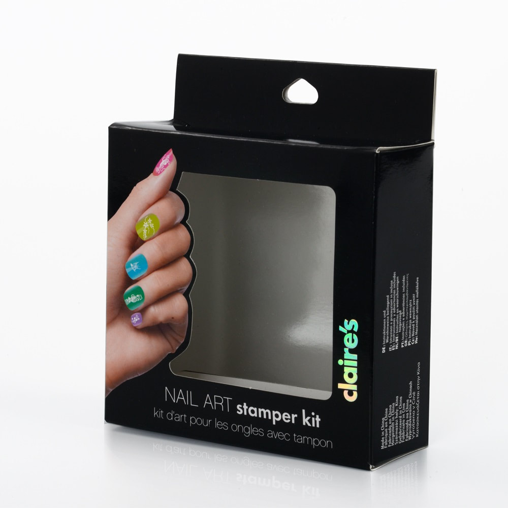Custom Printed Paper Cosmetic Packaging Box with Clear Pvc Window and Hanger Tab